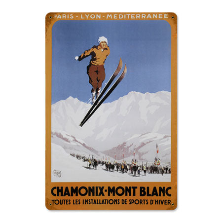 Chamonix-Mont Blanc (Toutes) Metal Ski Sign
