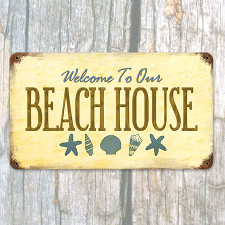 Beach House Metal Sign