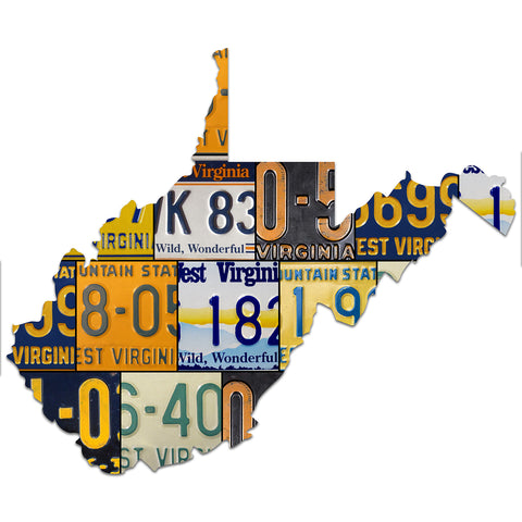 WEST VIRGINIA License Plate Plasma Cut Map Sign, Metal Sign Garage Art Plasma Cut Patriotic Sign