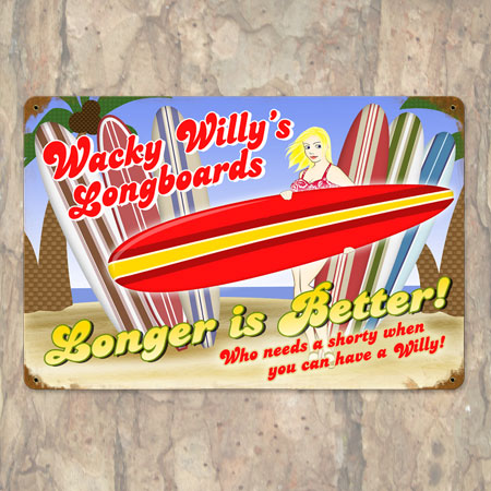 Willy's Longboards Metal Sign