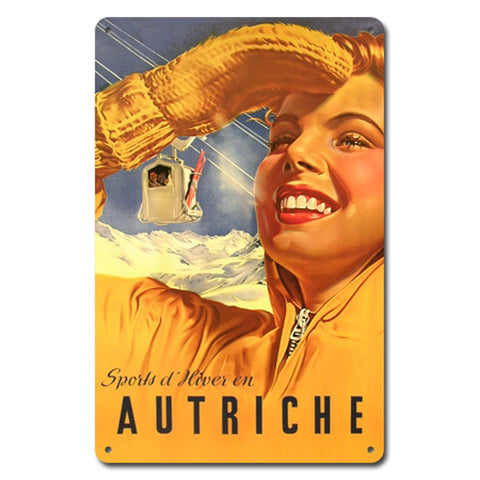 Sports d'Hiver (Autriche) Metal Ski Sign