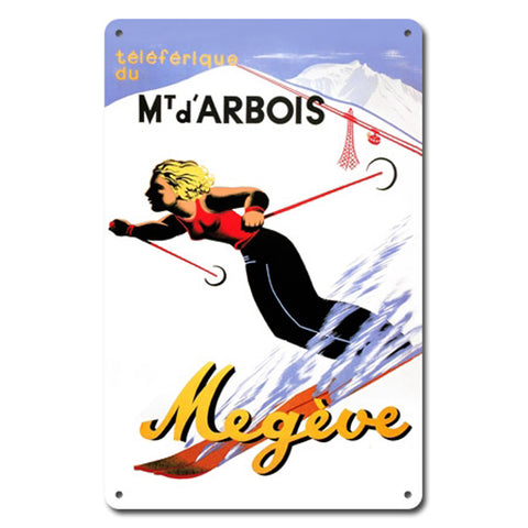 Mt. d'Arbois  Megeve Metal Ski Sign