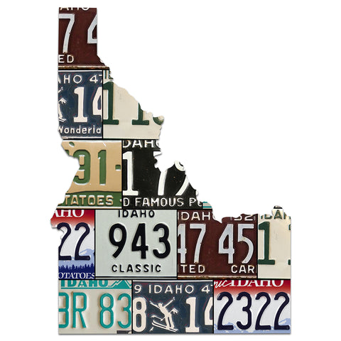 IDAHO License Plate Plasma Cut Map Sign, FAMOUS POTATOES Metal Sign