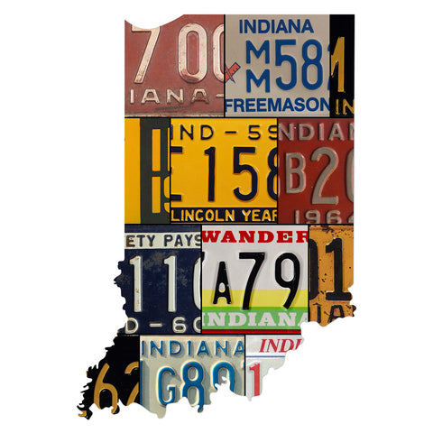 INDIANA License Plate Plasma Cut Map Sign, FREEMASONS Metal Sign Garage Art Patriotic Sign Holiday Gift