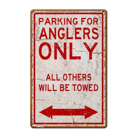Anglers Parking Metal Sign