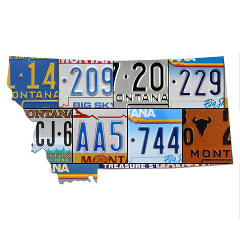 MONTANA License Plate Plasma Cut Map Sign, BIG SKY COUNTRY Metal Garage Art Rustic Patriotic Sign