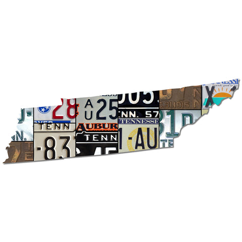 TENNESSEE License Plate Plasma Cut Dibond Map Sign, VOLUNTEER State Garage Art Rustic Sign