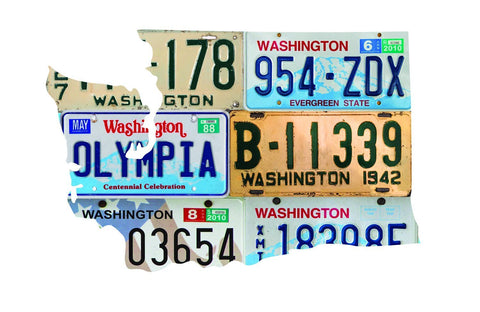 WASHINGTON License Plate Plasma Cut Map Sign, Wall Art Garage Art Rustic Sign Patriotic Sign Holiday Gift